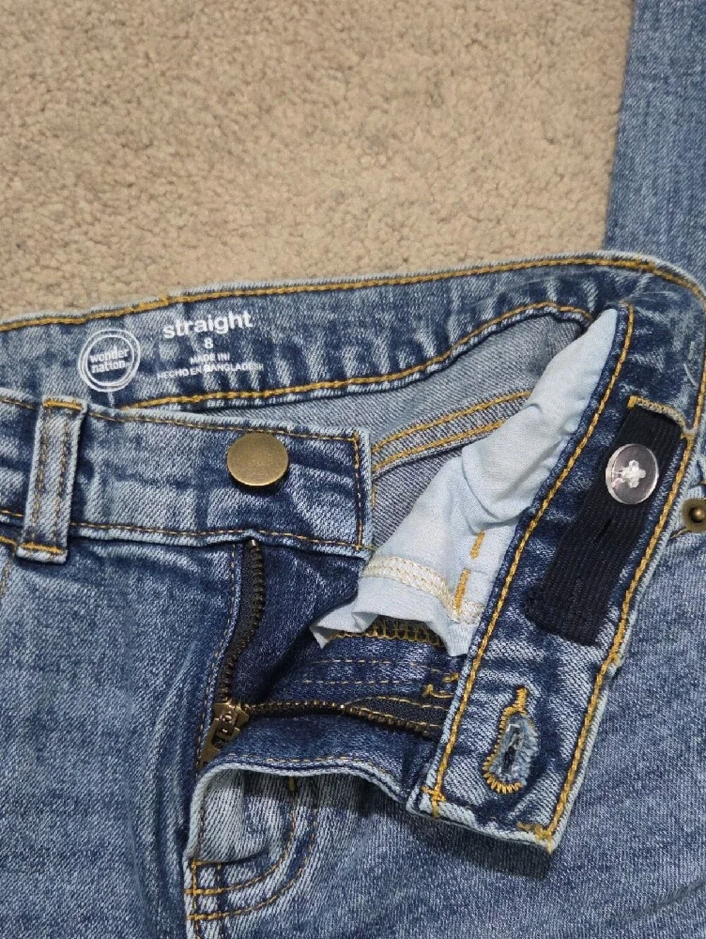 Kids Blue Wash Straight Leg Jeans